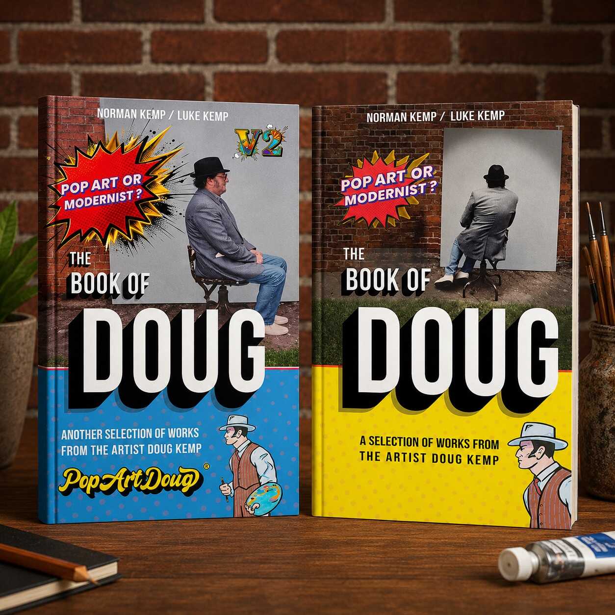 The Books of Doug volume one and two PopArtDoug artist book mockup