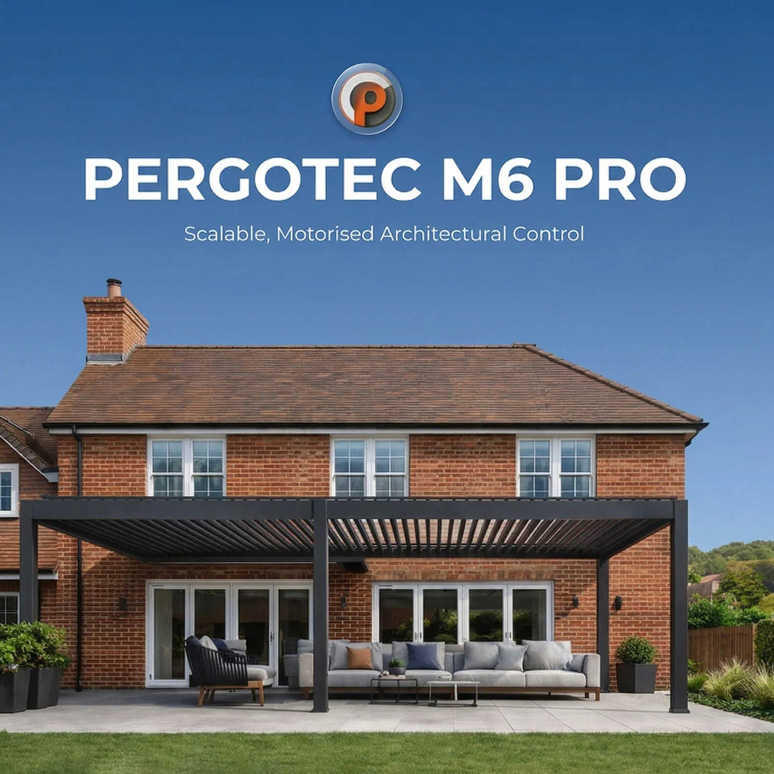 Pergotec M6 Pro motorised pergola installation for Blakesleys